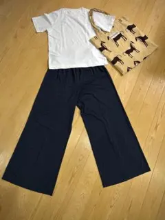 ワコール マタニティ ワイドパンツ ネイビー M〜L