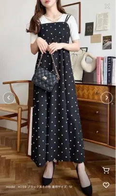 新品タグ付 moment+ カットジョーゼットダブルストラップキャミワンピース