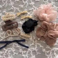 ヘアアクセサリー　シュシュ バレッタ　クリップ　ヘアピン