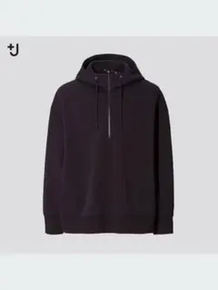 【希少】UNIQLO +J 21ss ドライスウェットハーフジップパーカ 黒 L