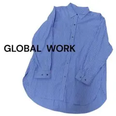 GLOBAL WORK オーバーサイズ ストライプシャツ XL