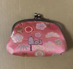 スヌーピー茶屋　錦　西陣織がま口