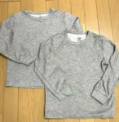 ２枚セット　ユニクロ　極暖ヒートテック　ワッフルクルーネックT長袖　120