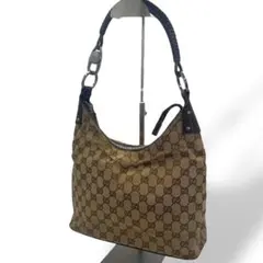 コーチ　ワンショルダーバッグ　GGキャンバス　レザー　茶　ブラウン