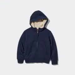 UNIQLO ボアスウェットフルジップパーカ 160 Mサイズ相当 NAVY