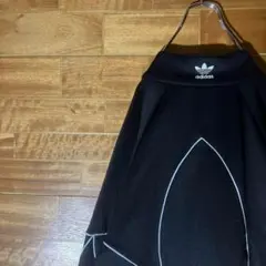 adidas　トラックジャケット　ジャージ　ビックロゴ　トレフォイル　黒　白　L