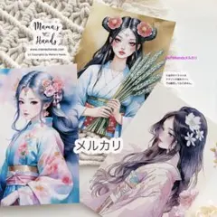 《ポストカード 3枚》☘️クシナダヒメ｜豊受大神｜木花咲耶姫 日本神話 和風