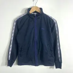 FILA トラックジャケット ネイビー 刺繍ロゴ ジャージ M