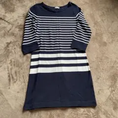 a.v.v 美品ネイビー&ホワイト　ストライプ　ワンピース