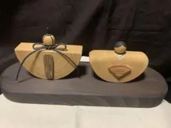 優品 田熊俊子 作 『立雛』 金箔張彩色 桐塑 人形 桐共箱付 雛人形
