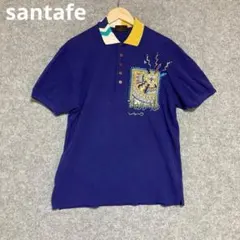 santafe 90s ヴィンテージ 刺繍入りブルー 半袖ポロシャツのサムネイル