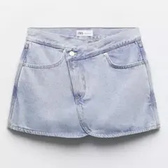 ZARA 未使用　アシメントリー　デニム　スコート　36 ショーパン　ザラ