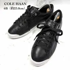 【美品】Cole Haan レザースニーカー 6B (約23.0) ブラック