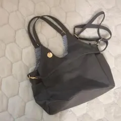 新品未使用　グレー×ストライプ　 ショルダーバッグ