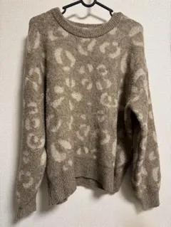 レオパード柄【ヒョウ柄】オーバーサイズニット M