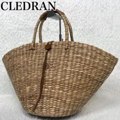CLEDRAN クレドラン かごバッグ ラフィア風 編み込み レザー ナチュラル