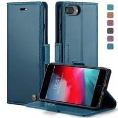 iPhone用手帳型ケース 青