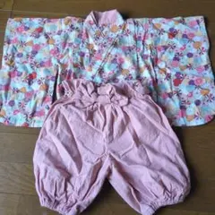 【送料込み】ベビー袴 女の子 和柄 60-70サイズ