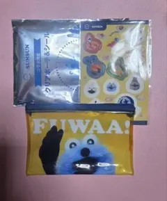 スシローコラボ　パペットスンスン キャラクターシールとポーチセット