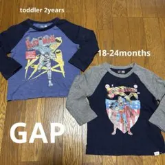 GAP バットマン スーパーマン 長袖カットソー 2枚セット　90〜95センチ