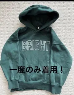 GU ジーユー　BRIGHT ロゴ パーカー グリーン