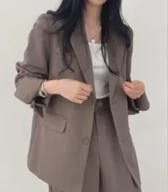 テーラードジャケット パンツ セットアップ ブラウンのサムネイル