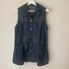 デニム トップス ベスト シャツ ブラウス レディース M 【Antraci】