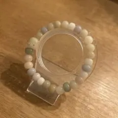 菩提樹　ビーズ　ミルク　マカロン　猫　ハンドメイド　ブレスレット