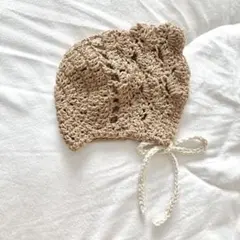 春夏秋用 ボンネット ベビー用 ハンドメイド