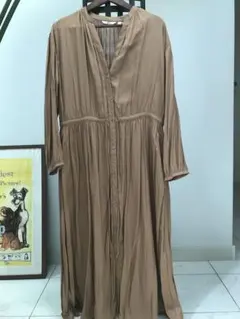 UNIQLO ブラウン 長袖 シャツワンピース Lサイズ