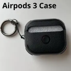 Airpods 3 Case ブラック　カラビナ付き 落下防止 充電可能