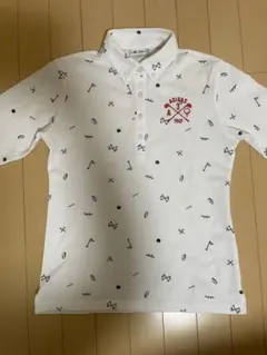 adidas アディダス ゴルフ 総柄 長袖ポロシャツ L ホワイト 1949