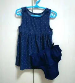 baby GAP デニム ワンピース パンツ付き ドット