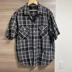 BACK NUMBER 半袖シャツ チェック柄 グレー系 XLサイズのサムネイル