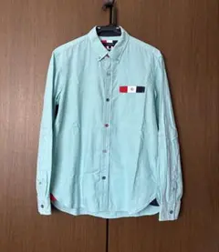 TAKA:Q スリムフィット 長袖シャツ ミントグリーン L