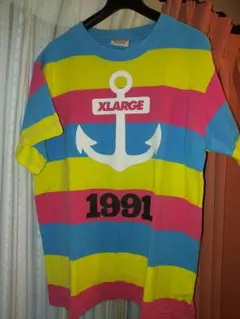XLARGE ストライプ Tシャツ 1991年 マルチカラー
