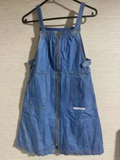 デニム ジャンバースカート ストラップ付き