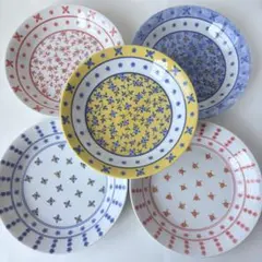 たち吉　はなめき　パスタ皿　花柄デザイン 陶器皿 カレー皿　深皿　5枚組のサムネイル