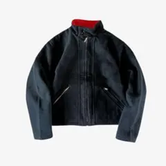 90s フランス製 agnes b. フリースブルゾン 短丈 ブラック