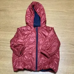 ユニクロ　ダウン　ジャンパー　80㎝　赤　フード付き　アウター　フード着脱可能