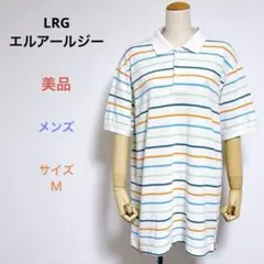 美品 LRG メンズ 半袖 ポロシャツ M マルチボーダー ワンポイント 刺繍のサムネイル