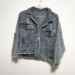 ダメージ加工ブルーデニムジャケット