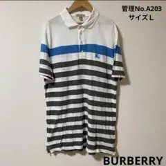 メンズ　USA古着　ストライプデザイン ポロシャツ　BURBERRY BRIT