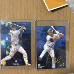 東京ヤクルトスワローズ 山田哲人 青木宣親 金箔サイン入り2枚セット