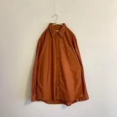 90s~ ヴィンテージ レトロ古着 長袖シャツ 玉蟲 タマムシ 個性的 無地 橙