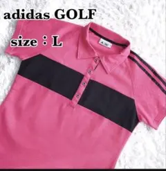 adidas GOLF 半袖ポロシャツ Lサイズ ピンクのサムネイル