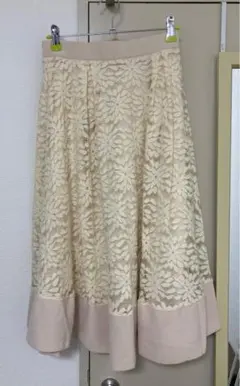 起毛フラワーレース切り替えフレアスカート(トッコクローゼット)