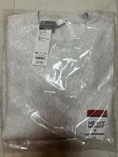 【新品】 GU ヘビーウェイトスウェットクルーネックシャツ ライトグレー XSのサムネイル