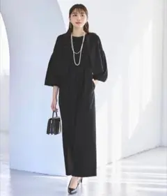 未使用近　フレアスリーブ ジャケット ＆ オールインワン２点　ブラック　XL