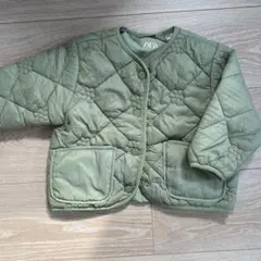 ZARA フラワー　キルティングジャケット　80 アウター　ノーカラー